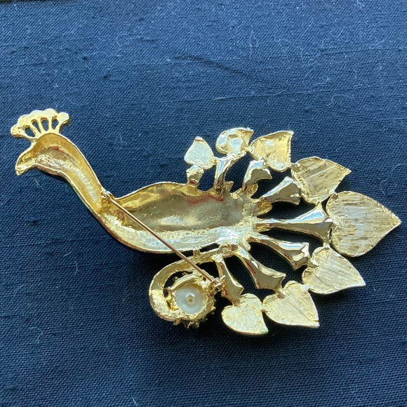 Vintage Large Peacock Pin. Jewels and enamel - Picture 6 of 15